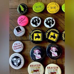 Collection of Winery Buttons Pins